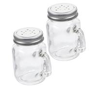 CLISPEED Frascos de Especias Transparentes 2 Piezas Mini Saleros de Vidrio Dispensadores de Condimentos Tamaño Compacto para Cocina y Fáciles de Usar