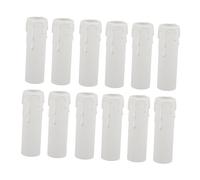CLISPEED Fundas Antigoteo para Velas De Araña 30x100mm Plástico Blanco Protector para Portalámparas De Candelabro Decoración Hogar 12 Piezas