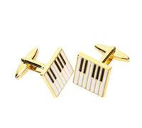 CLISPEED Gemelos Camisa Hombre Elegantes Piano Dorados para Hombre Accesorios de Ropa Decorativos para Puño con Diseño Clásico y