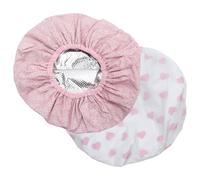 CLISPEED Gorros de Ducha Dobles para Mujer 2piezas Resistentes al Agua Banda Elástica Estable y Material Eva para Baño y Cuidado del Cabello Largo Rosa