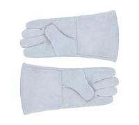 CLISPEED Guantes Resistentes al Calor de Piel de Vacuno Guantes Unisex para Soldadura y Camping Diseño Alargado Resistente y Aislante para Protección Térmica Actividades al Aire Libre