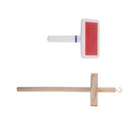 CLISPEED Herramienta para Crear Mascotas Peine para Gatos Quitapelos, Huso de Madera para Tejer Cuerda, Cepillo para Pelo de Mascotas, Suministros para Manualidades, Adecuado para Cuidado