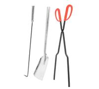 CLISPEED Herramientas para Barbacoa y Chimenea Pala para Cenizas de Hierro Fundido Reforzado Pinzas y Gancho con Mango Ergonómico Compacto Resistente Uso Doméstico Cocina Asadores