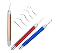 CLISPEED Herramientas para Deshierbar Vinilo Luz LED Integrada Set DIY 5 Agujas Aluminio y Acero Inoxidable Colores Rosa Dorado Azul y Rojo Adecuado para Manualidades y Grabado de