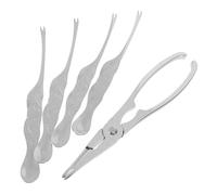 CLISPEED Herramientas para Patas de Cangrejo y Mariscos de Aleación de Zinc Juego de 5 Tijeras Antideslizantes para Uso en Mariscos y Secos