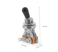 CLISPEED Interruptor Selector de 3 Vías para Guitarra Eléctrica, Kit de Cableado con Tapa Metálica y Cabezal de Goma Negro y Beige, 2 Piezas, Accesorios Electrónicos para Guitarra