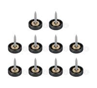 CLISPEED Juego de 10 Tornillos de Espejo de 16mm con Tapas Decorativas, Acero Inoxidable 304 Negro, Diseño Engrosado, para Espejos y Paneles de Vidrio en Baño y Muebles