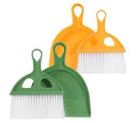 CLISPEED Juego de 2 escobas de escritorio compactas y recogedor de plástico ligero, pequeña herramienta de limpieza para oficina y cajones, limpieza rápida, mini kit de barrido de mano