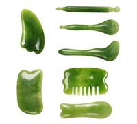 CLISPEED Juego de 7 Herramientas de Masaje de Resina para Espalda y Cuello, Tabla de Raspado Verde para Reducir Muscular y Uso Terapéutico