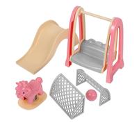 CLISPEED Juego de Columpio Miniatura para Casa de Muñecas Caballo Balancín, Tobogán y Portería de Fútbol, Accesorios Decorativos en Escala, Multicolor para Decoración y Bricolaje Infantil