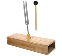 CLISPEED Juego de Diapasón y Enseñanza Precisa y Ajustable y Martillo con Base de Madera 256 Hz para Pruebas de Física