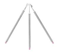 CLISPEED Juego de Empujadores de Cutículas de Doble Cabeza para Manicura, Herramientas Metálicas con Acabado Espejo, Kit Portátil con 3 Empujadores y 6 Piedras de Afilar, para Cuidado