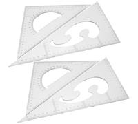 CLISPEED Juego de Escuadras Triangulares 4 Piezas de Plástico Resistente para Dibujo y Medición Precisa, Reglas de Triángulo Portátiles para Estudiantes, Diseño Gráfico y Enseñanza