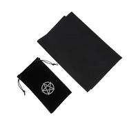 CLISPEED Juego De Mantel De Pentáculo Para Cartas Del Tarot Para Principiantes 2 Piezas Bolsa De Almacenamiento De Tela 100x180 Cm Mantel Antideslizante 50x50 Cm Para Adivinación Casa y Exterior