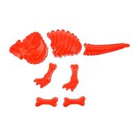 CLISPEED Juego de Moldes de Dinosaurios de Plástico Rojo para Arena de Playa, 1 Set de Juguetes de Playa, Molde DIY para Fósiles y Juegos al Aire Libre