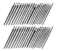 CLISPEED Juego de Pinceles para Sombras de Ojos Portátil 20 Piezas por Set Mango Negro y Tubo Negro Pinceles para Difuminar y Delinear Adecuado para Maquillaje Diario y Viajes