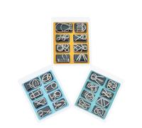 CLISPEED Juego de Rompecabezas Cerebro de Metal Set de 24 Piezas Anillos de Inteligencia Juego de Mesa Adultos Desafío de Ci y Entretenimiento Mental Color Aleatorio Color Aleatorio