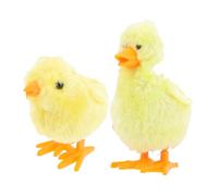 CLISPEED Juguete De Cuerda De Pollo y Pato para Niños, Tamaño Pequeño, Plástico, Colores Aleatorios, Mecanismo De Relojería, Juego De 2 Piezas, Apto para Decoración y Juego Infantil