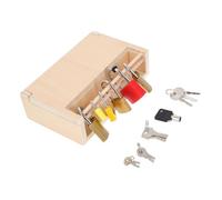 CLISPEED Juguete Montessori para Niños 3-6 Años Caja De Madera Candados Educativos para Desarrollar Atención y Paciencia Juego Didáctico Infantil para Aprendizaje y Entretenimiento Familiar