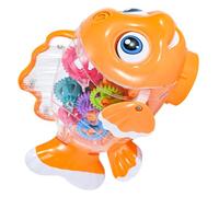 CLISPEED Juguete Pez Transparente de Engranajes con Luces y Música Coche Eléctrico para Años Material Abs Resistente y Seguro Desarrollo de Habilidades Motoras Movimiento Automático y