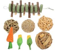 CLISPEED Juguetes para Hámster y Conejillo de Indias 8 Piezas de Madera para Masticar y Enriquecimiento Dentro Jaula para Mascotas Pequeñas