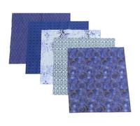 CLISPEED Kit de Acolchado de Algodón Azul 5 Piezas de Tela para Patchwork y Manualidades, Tela Patrones Impresos Adecuado para Hacer Disfraces y Trabajos de Parcheo Color Color Aleatorio