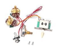 CLISPEED Kit de Arnés de Cableado Precableado de Plástico y Cobre Interruptor de Palanca de 5 Vías, Potenciómetros 250k bajo Gu104 para Guitarra Eléctrica