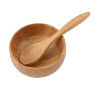 CLISPEED Kit de Cuidado Facial DIY con Bol y Cuchara de Bambú Natural Ligero y Portátil Herramienta Reutilizable para Mascarillas y Productos de Belleza Apto para Aplicación Suave y