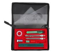 CLISPEED Kit de Dibujo Técnico Profesional Compases de Dibujo, Caja de Almacenamiento, Materiales de Madera y Hierro, Fácil de Guardar para Arquitectos E Ingenieros Color Color