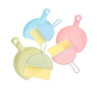 CLISPEED Kit De Mini Escobas y Recogedores para Limpieza De Jaulas, Ergonómico, Plástico Duradero, 6 Piezas (Verde, Rosa y Azul), Adecuado para Hámsteres, Conejos y Otros Pequeños Roedores