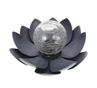 CLISPEED Lámpara Solar Exterior Diseño Loto Gris Luz Decorativa para Jardín y Césped con Modelo Delicado y Material Duradero Energía Solar para Iluminación Ambiental