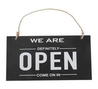 CLISPEED Letrero Abierto Cerrado para Puerta de Tienda Diseño Versátil y Duradero, Placa de Tablero de Densidad Cuerda de Yute para Negocios y Comercios