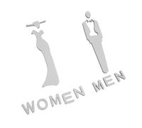 CLISPEED Letreros de Baño Acrílicos 3d para Puertas Hombre y Mujer 20x6 Cm, Adhesivos Resistentes a Humedad para Señalización en Oficinas y Baños Comerciales, Decoración de Paredes