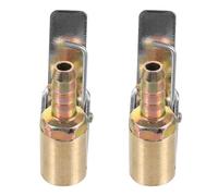 CLISPEED Mandril de Aire para Neumáticos de Cobre 6 Mm, Pinza de Bloqueo de Inflado Rápida, 2 Unidades, Accesorio Portátil para Inflador de Ruedas de Coche y Camión