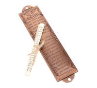 CLISPEED Mezuzá de Metal Vintage 132mm Rojo Cobre Placa de Mezuzá Símbolos Judíos Decoración Religiosa para Puerta del Hogar Accesorio Sagrado para Oración Católica