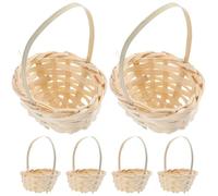 CLISPEED Mini Cesta de Bambú Tejida a Mano Mini Cesta Ovalada 20 Piezas Multiusos para Flores y Organización Hogar Natural para Almacenaje