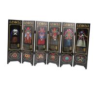 CLISPEED Mini de Madera Estilo Chino Divisor de Escritorio Decorativo con Paneles Tradicionales para Ornamentación Retro y Arte Chino el Hogar