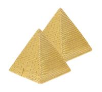CLISPEED Modelo Pirámide Egipcia de Resina Vintage, 2 Piezas para Decoración de Escritorio y Sala de Piano, Diseño Artesanal Retro para Ambiente Clásico