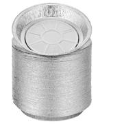 CLISPEED Moldes Redondos de Aluminio 20 CM para Freidora de Aire y Horno, 100 Unidades de Sartenes Desechables para Preparar Mini Pasteles y Almacenamiento en Refrigerador