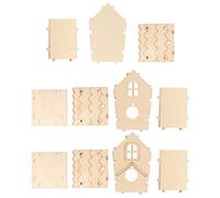 CLISPEED Nido de Pájaro de Madera Maciza sin Pintar 4 Piezas para Armar Decoración para Jaulas y Rincones Interiores o Exteriores Kit DIY para Manualidades Infantiles y Cría de Aves