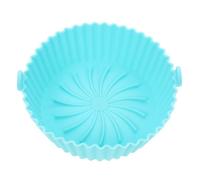 CLISPEED Olla de Silicona para Freidora de Aire, Bandeja Azul Reutilizable | Silicona Resistente al Calor, Antiadherente y Práctica para Hornear Chips y Muslos de Pollo