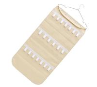 CLISPEED Organizador de Joyas Colgante de Pared con Doble Bolsillo Bolsa Transparente de PVC para Almacenar Collares Anillos y Pendientes Protección Beige de Espacio y Fácil de Colgar