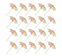 CLISPEED Palitos de Cóctel de Papel y Madera Forma de Paraguas 100 para Decorar Cupcakes y Frutas Estilo Tropical Delicado en Bares