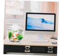 CLISPEED Pecera de Escritorio Redonda Transparente de Plástico Pet Tanque Pequeño Resistente para Peces Acuario Decorativo para y Oficina Fácil Limpieza Diseño para Plantas y Peces