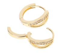 CLISPEED Pendientes Aros Dorados con Circonitas Pendientes Colgantes Redondos para Mujer Joyería Minimalista para Fiesta y Diario