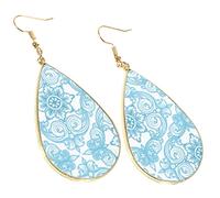 CLISPEED Pendientes Vintage Colgantes Mujer Bisutería Ligera Verano Niñas Delicados Azul