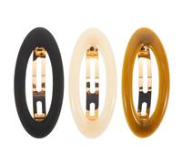 CLISPEED Pinzas Cabello Ovaladas Resorte 3 Piezas Horquillas Francesas para Mujer en Colores Amarillo Té Gris Oscuro E Marfil Accesorio Resistente para Cabello Grueso y Uso Diario