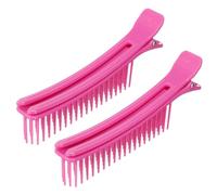 CLISPEED Pinzas de Peluquería Multifunción 2 Unidades Gran Tamaño Rosa Fucsia Clips de Seccionamiento para Peinar Cabello Profesionales Uso Viaje y Salón