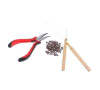 CLISPEED Pinzas y Dispositivo de Enhebrado con Anillos Micro de Silicona para Estilismo Diy Casa para de y