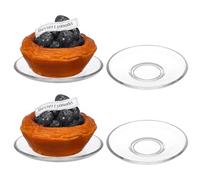CLISPEED Platillos Decorativos para Café y Té 4 Piezas de Vidrio, Alta Durabilidad, Estilo Delicado, para Casas y Salas de Té Reutilizable